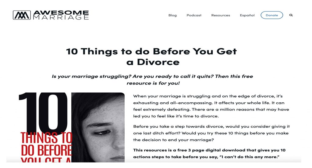 Website thumbnail 10 Things to do Before You Get a Divorce