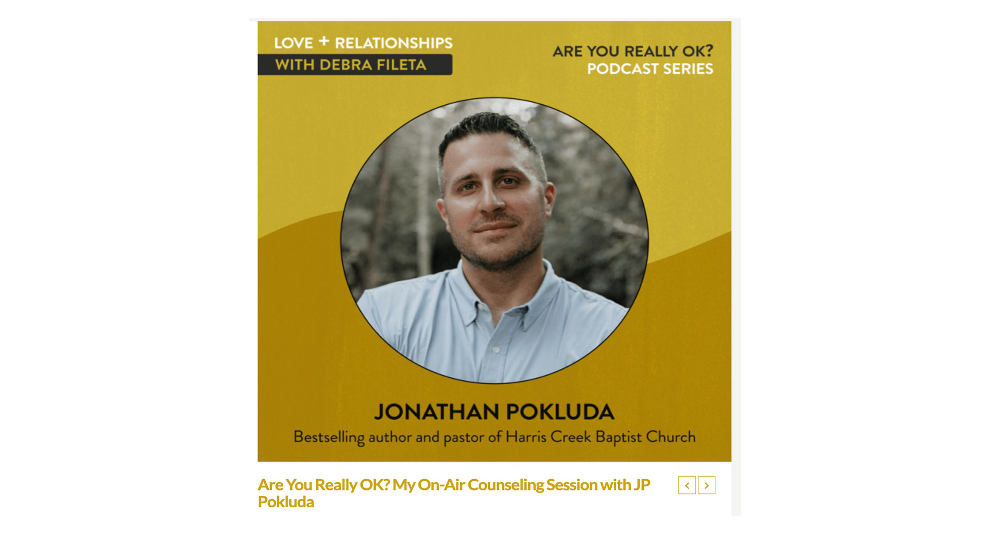 Podcast thumbnail Are You Really OK? My On-Air Counseling Session with JP Pokluda Podcast