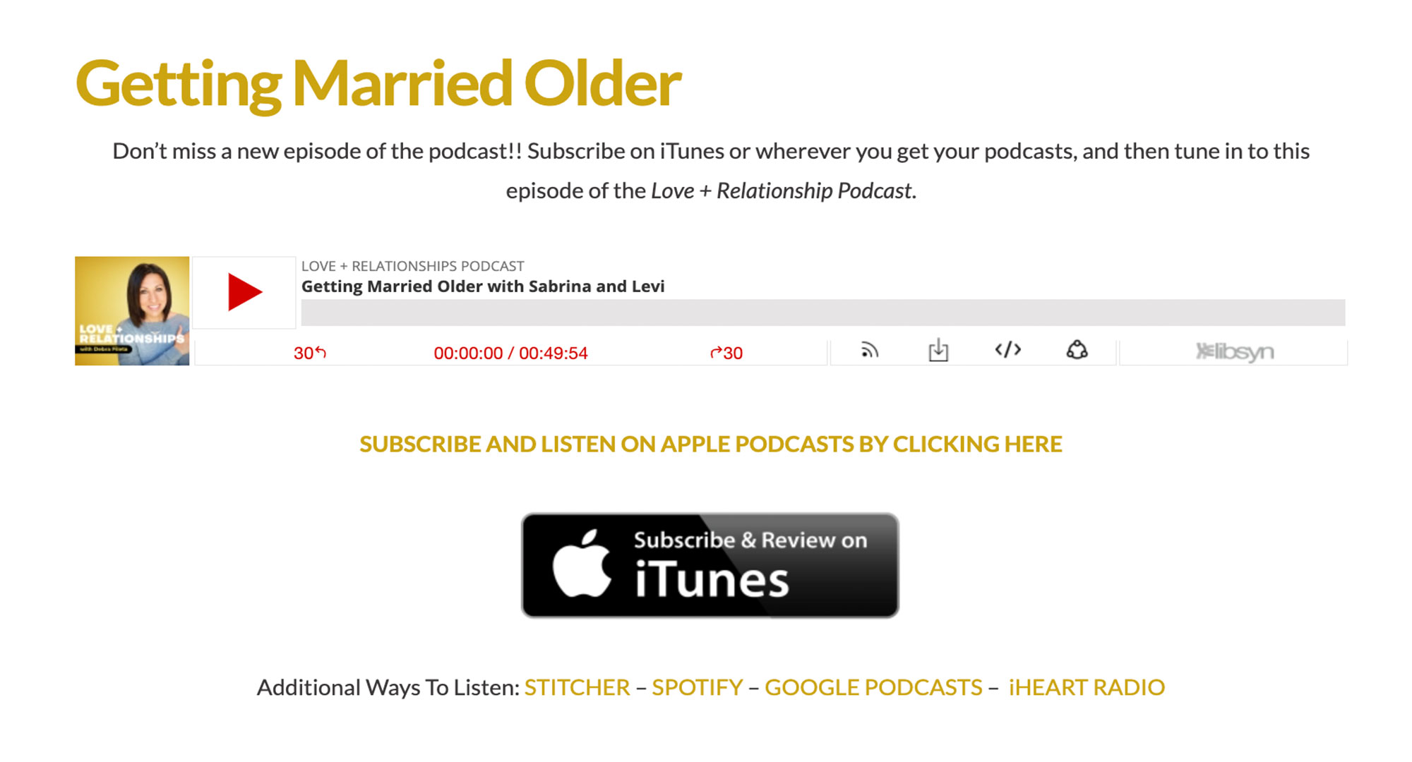 Podcast thumbnail Getting Married Older with Sabrina and Levi podcast