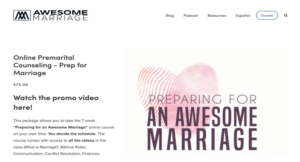 Video thumbnail Preparing for an Awesome Marriage online course