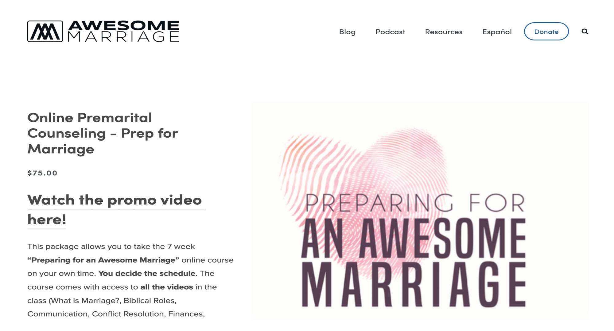 Video thumbnail Preparing for an Awesome Marriage online course